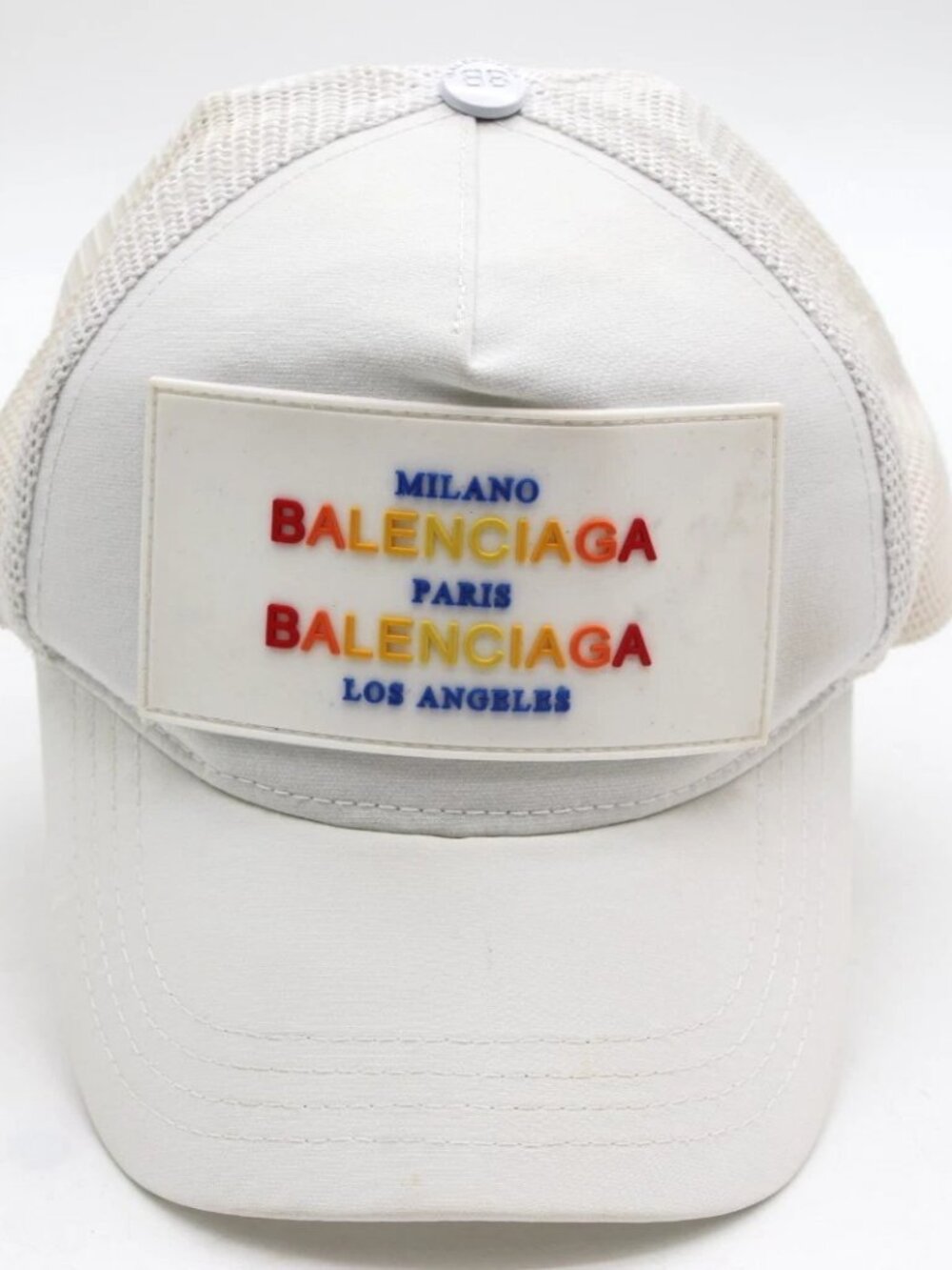 Balenciaga Unisex Multi-Cities Baseball Hat - White